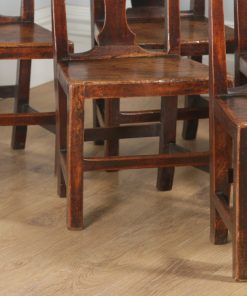 Antique Set of Six Georgian Chippendale Elm Country Cottage Kitchen Dining Chairs (Circa 1780) - yolagray.com