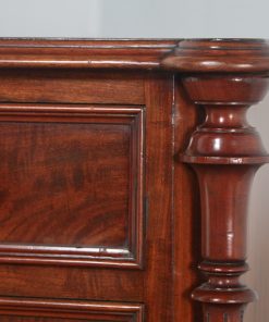 Antique English Victorian Flame Mahogany Bedside Chests Nightstands (Circa 1850) - yolagray.com