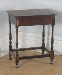 Antique English Georgian Style Oak Country Side Table (Circa 1880)- yolagray.com