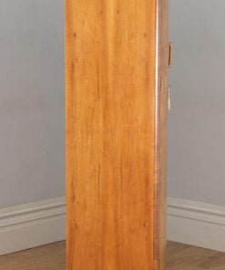 Antique English Art Deco Figured Walnut Bow Front Two Door Compactum Wardrobe (Circa 1930) - yolagray.com
