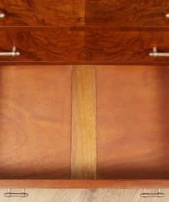 Antique English Art Deco Burr Walnut Two Door Tallboy Compactum Chest of Drawers (Circa 1930)- yolagray.com