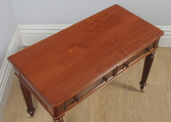 Antique English Victorian Mahogany Occasional Console Side Writing Table (Circa 1840) - yolagray.com