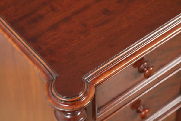 Antique English Victorian Flame Mahogany Bedside Chests Nightstands (Circa 1850) - yolagray.com