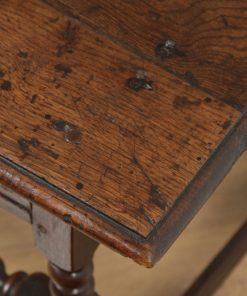 Antique English 17th Century Charles II Country Oak Occasional Hall Side Table (Circa 1680) - yolagray.com