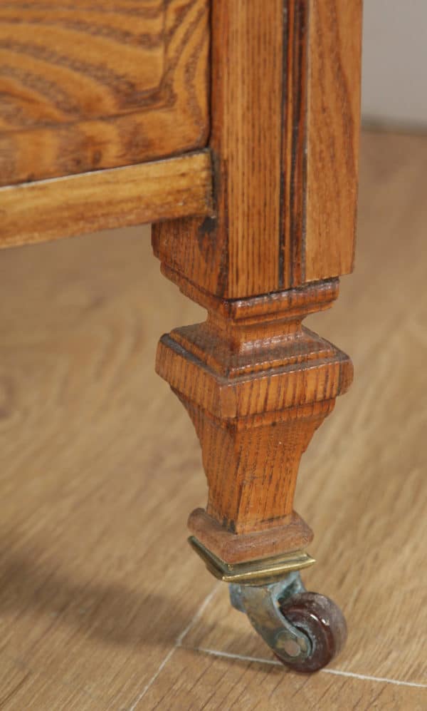 Antique English Victorian Ash & Green Leather 4ft Office Pedestal Desk (Circa 1890)- yolagray.com