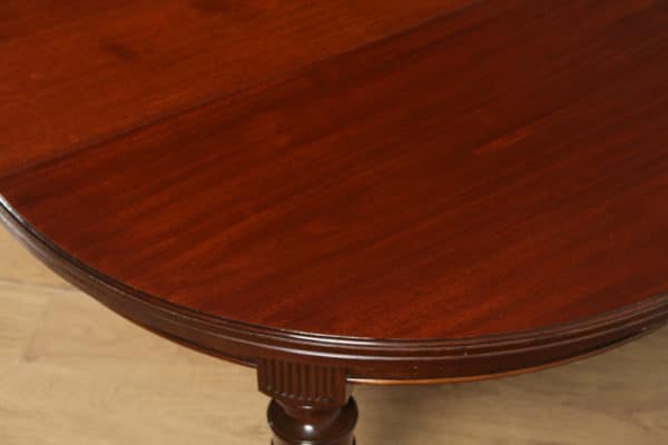 Antique English Victorian Mahogany Round Extendable 8 Seat Dining Table (Circa 1890) - yolagray.com