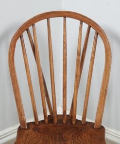 Antique English Set of 12 Twelve Victorian Ash, Beech & Elm Windsor Stick & Hoop Back Kitchen Dining Chairs (Circa 1900) - yolagray.com