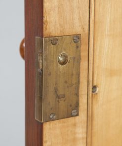 Antique English Victorian Burr Walnut & Satinwood Two Door Wardrobe Cupboard Linen Press (Circa 1880) - yolagray.com