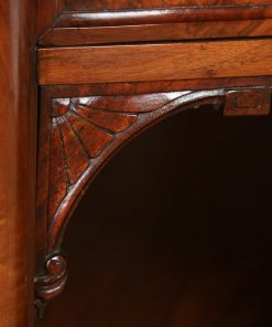 Antique English Victorian Burr Walnut Pedestal Dressing Table with Mirror (Circa 1880) - yolagray.com