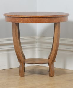 Art Deco English Oak Circular Centre Coffee Occasional Side Table (Circa 1930) - yolagray.com