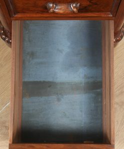 Antique English Victorian Burr Walnut Pedestal Dressing Table with Mirror (Circa 1880) - yolagray.com